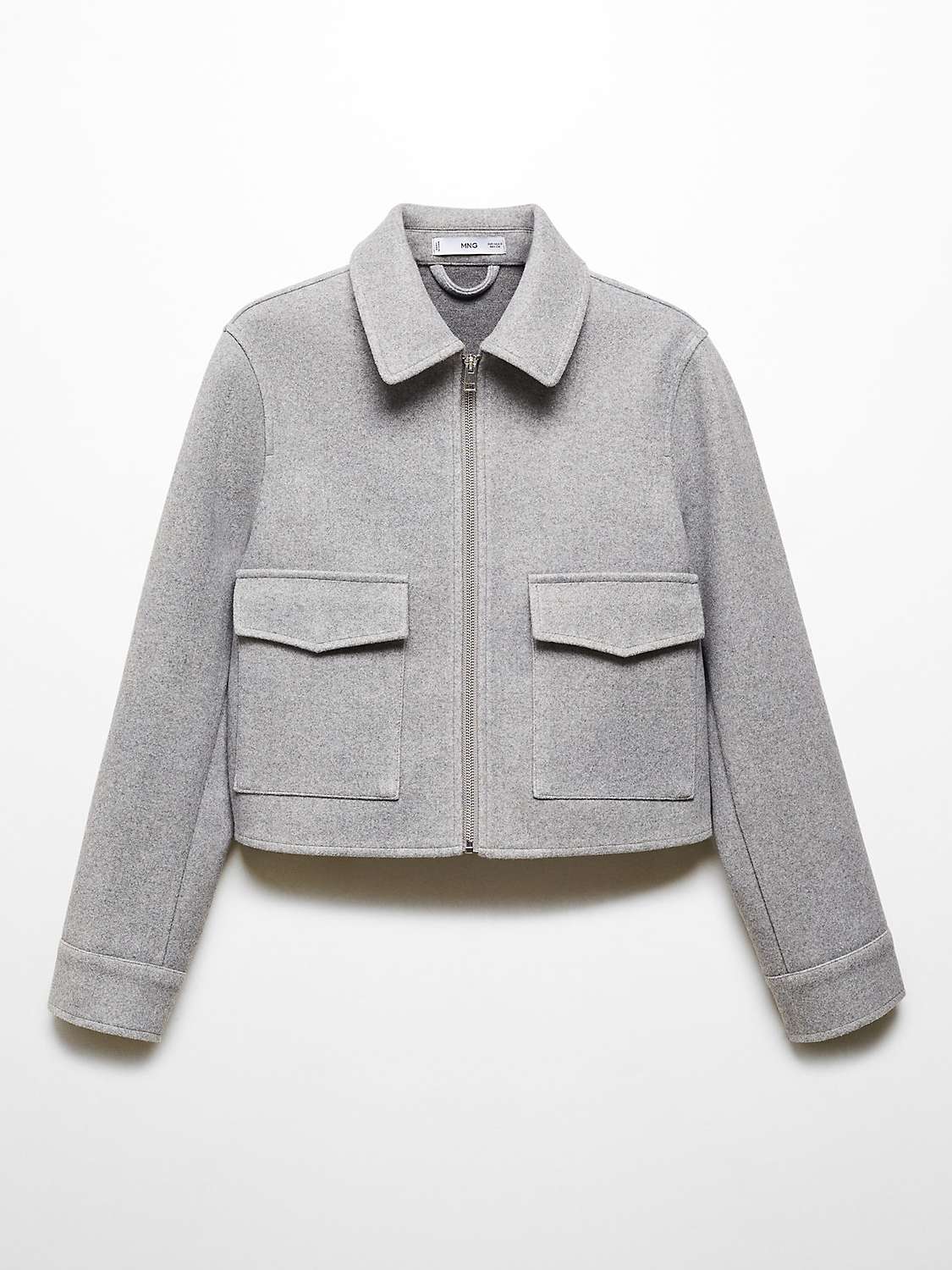 Buy Mango Zipi Collar Jacket, Medium Grey Online at johnlewis.com