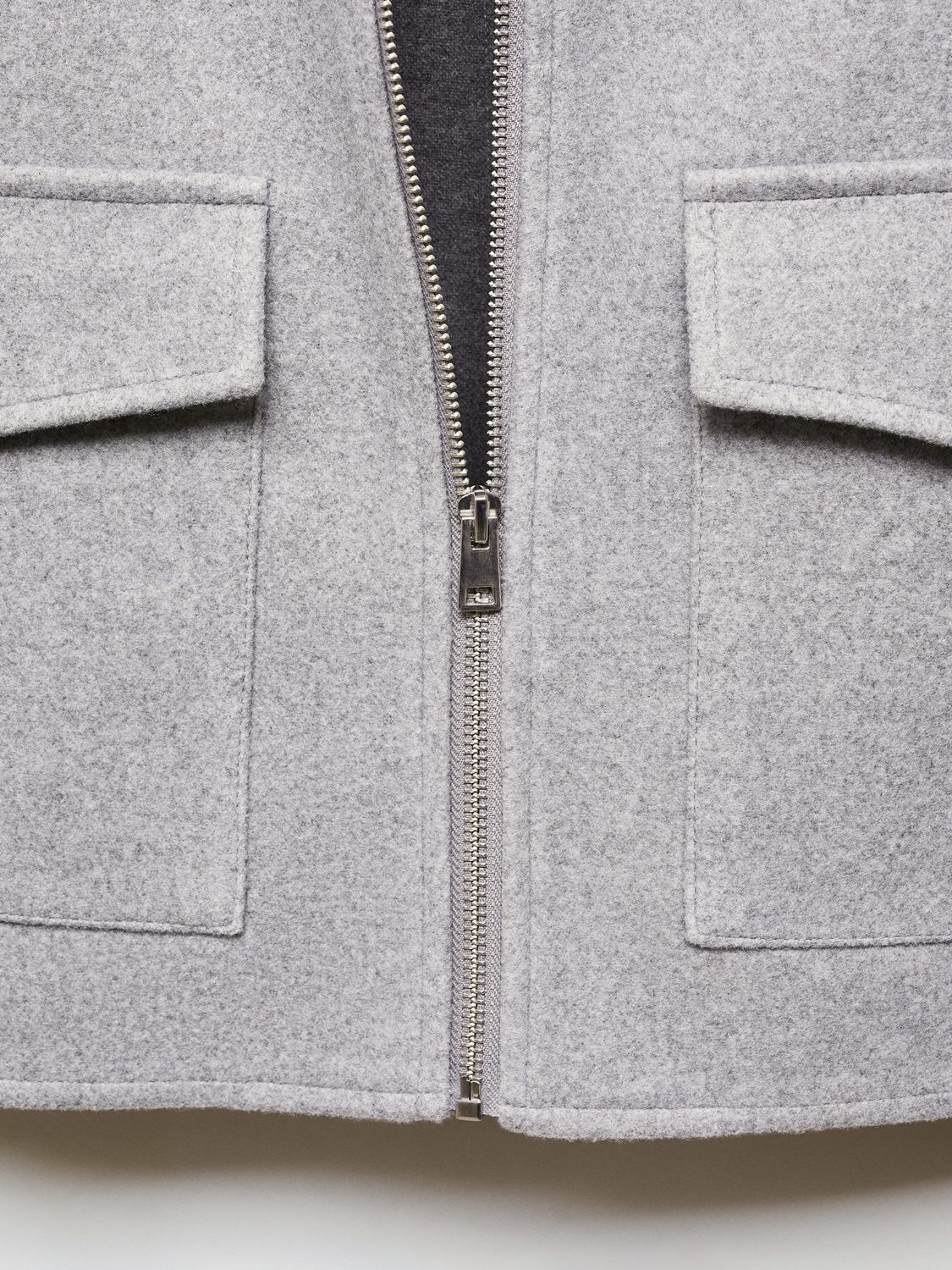 Mango Zipi Collar Jacket, Medium Grey, L