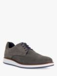 Dune Wide Fit Beko Perforated Nubuck Gibson Shoes, Grey