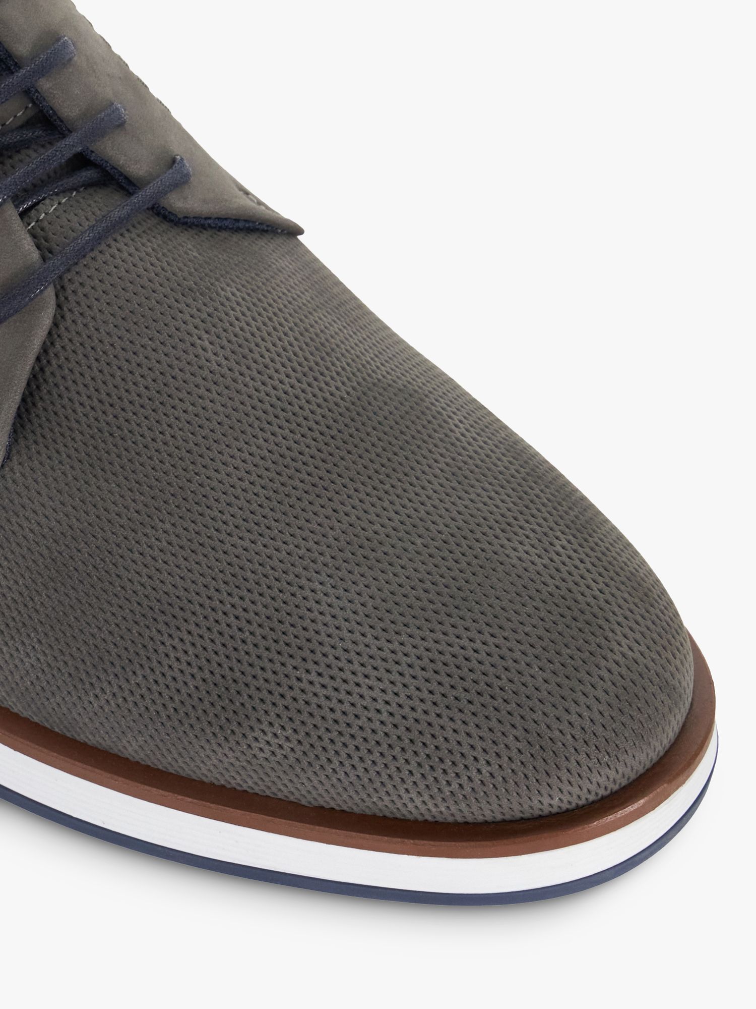 Buy Dune Wide Fit Beko Perforated Nubuck Gibson Shoes, Grey Online at johnlewis.com
