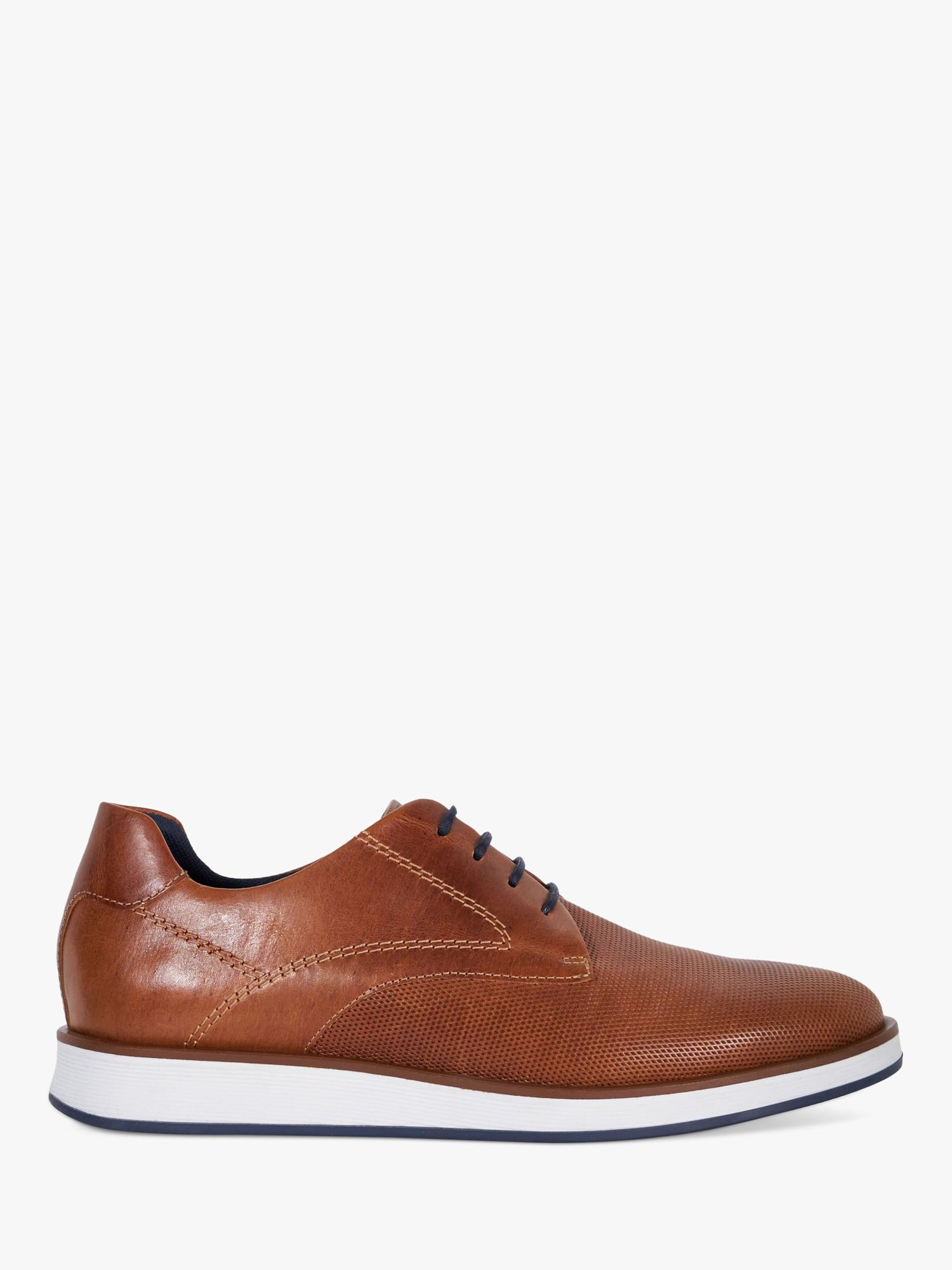 Dune Beko Perforated Leather Gibson Shoes, Tan, 6
