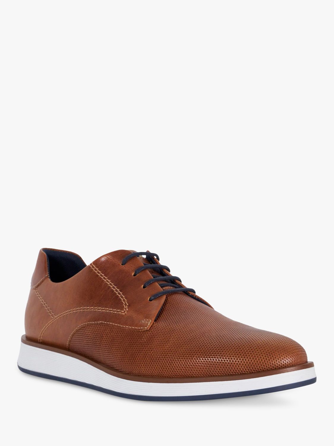 Buy Dune Beko Perforated Leather Gibson Shoes, Tan Online at johnlewis.com