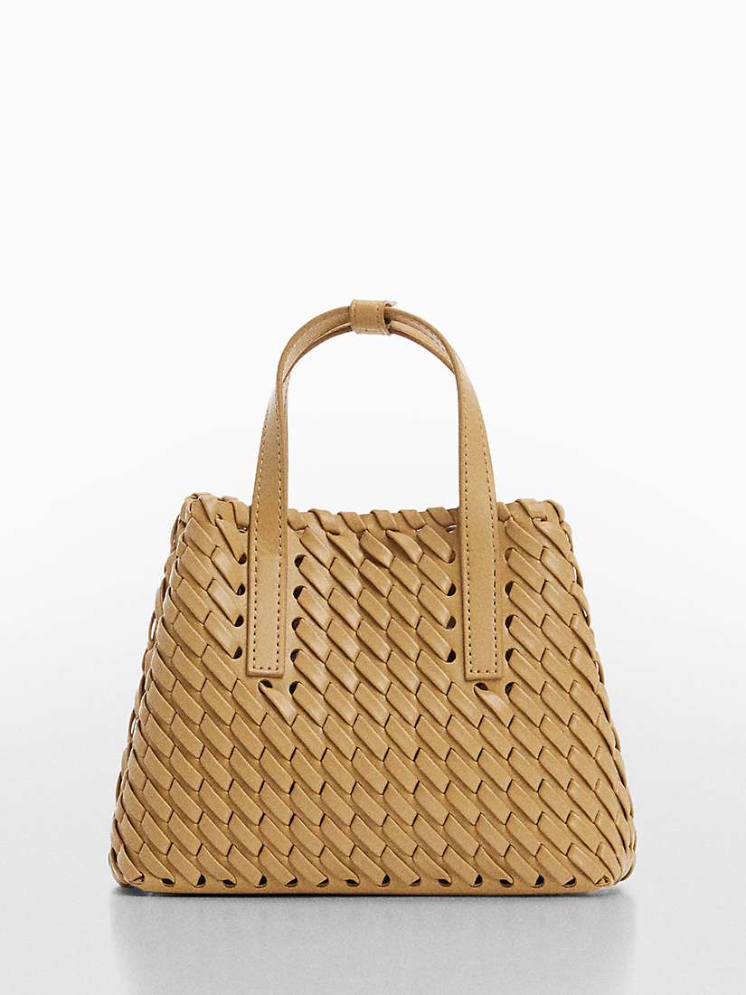 Buy Mango Diego Lattice Shoulder Bag, Light Beige Online at johnlewis.com