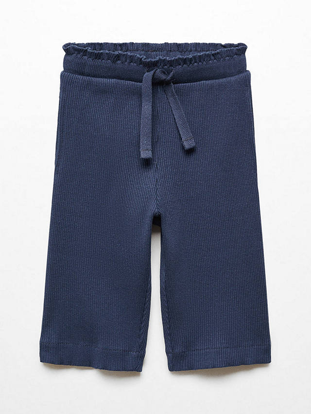 Mango Baby Gigi Drawcord Trousers, Navy
