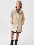 Mango Kids' Eulalia Waterproof Hooded Jacket, Light Beige