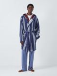 John Lewis Cotton Stripe Unisex Bathrobe, Blue