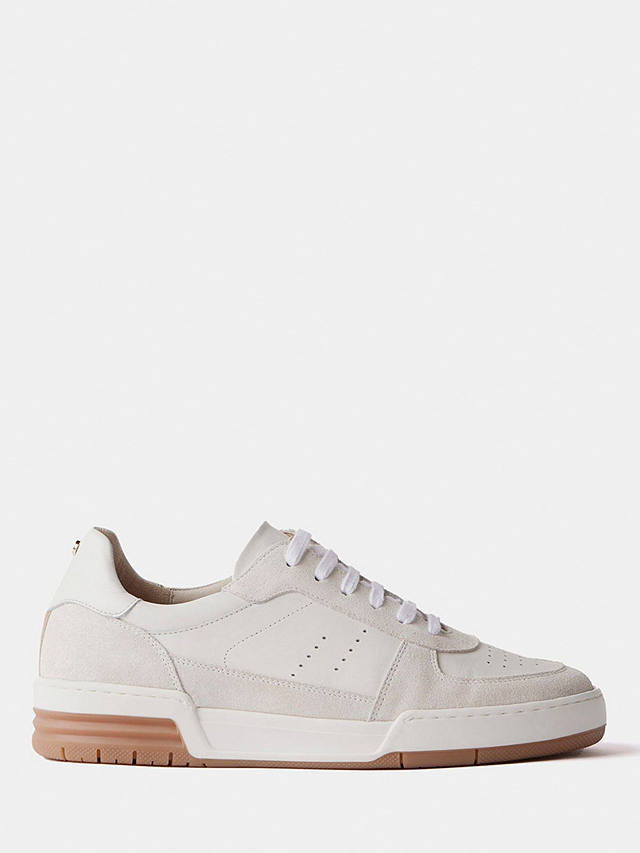 Mint Velvet Leather & Suede Panel Trainers, White