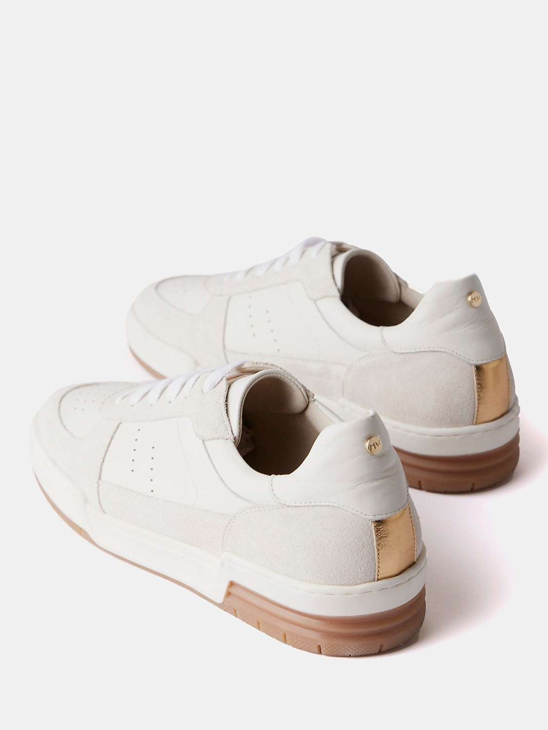 Buy Mint Velvet Leather & Suede Panel Trainers, White Online at johnlewis.com
