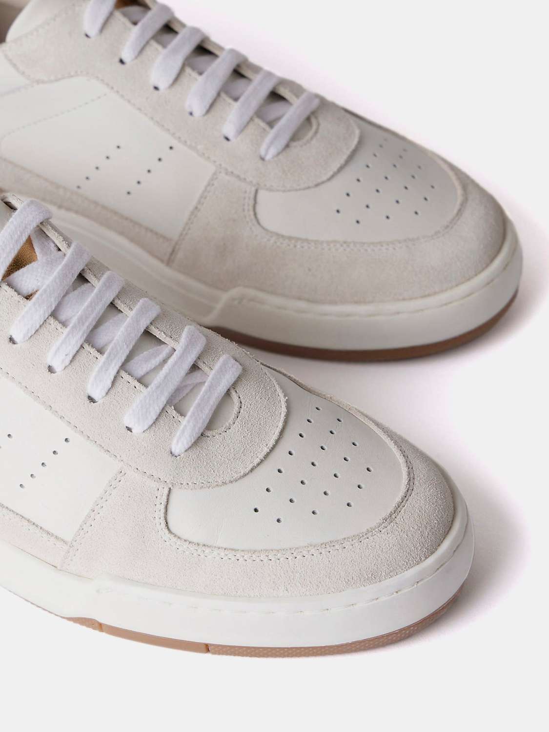 Buy Mint Velvet Leather & Suede Panel Trainers, White Online at johnlewis.com