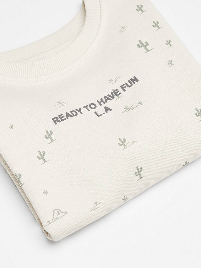 Mango Baby Cactus Print Sweatshirt, Light Pastel Brown