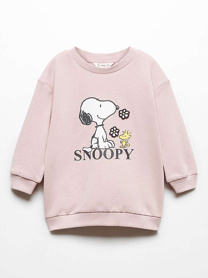 Buy Mango Baby Snoopy Sweatshirt Dress, Light Pastel Purple Online at johnlewis.com