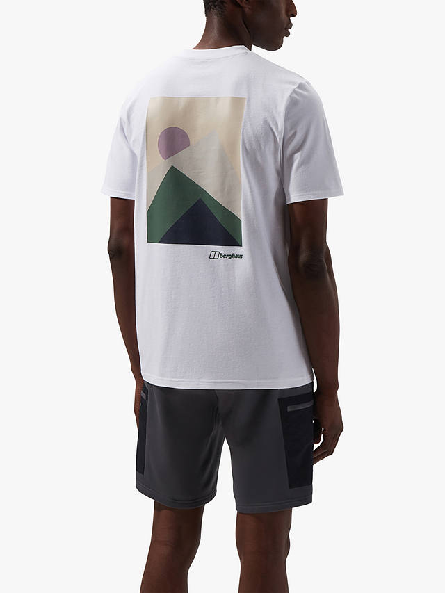 Berghaus Organic Cotton Short Sleeve Graphic T-Shirt, Monument, Pure White