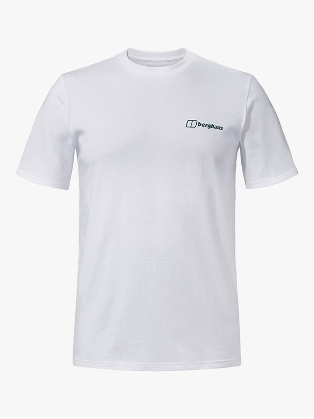 Berghaus Organic Cotton Short Sleeve Graphic T-Shirt, Monument, Pure White
