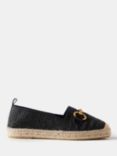 Mint Velvet Leather Espadrilles, Black Black