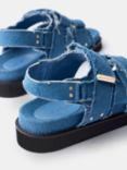 Mint Velvet Denim Raw Edge Sandals, Blue