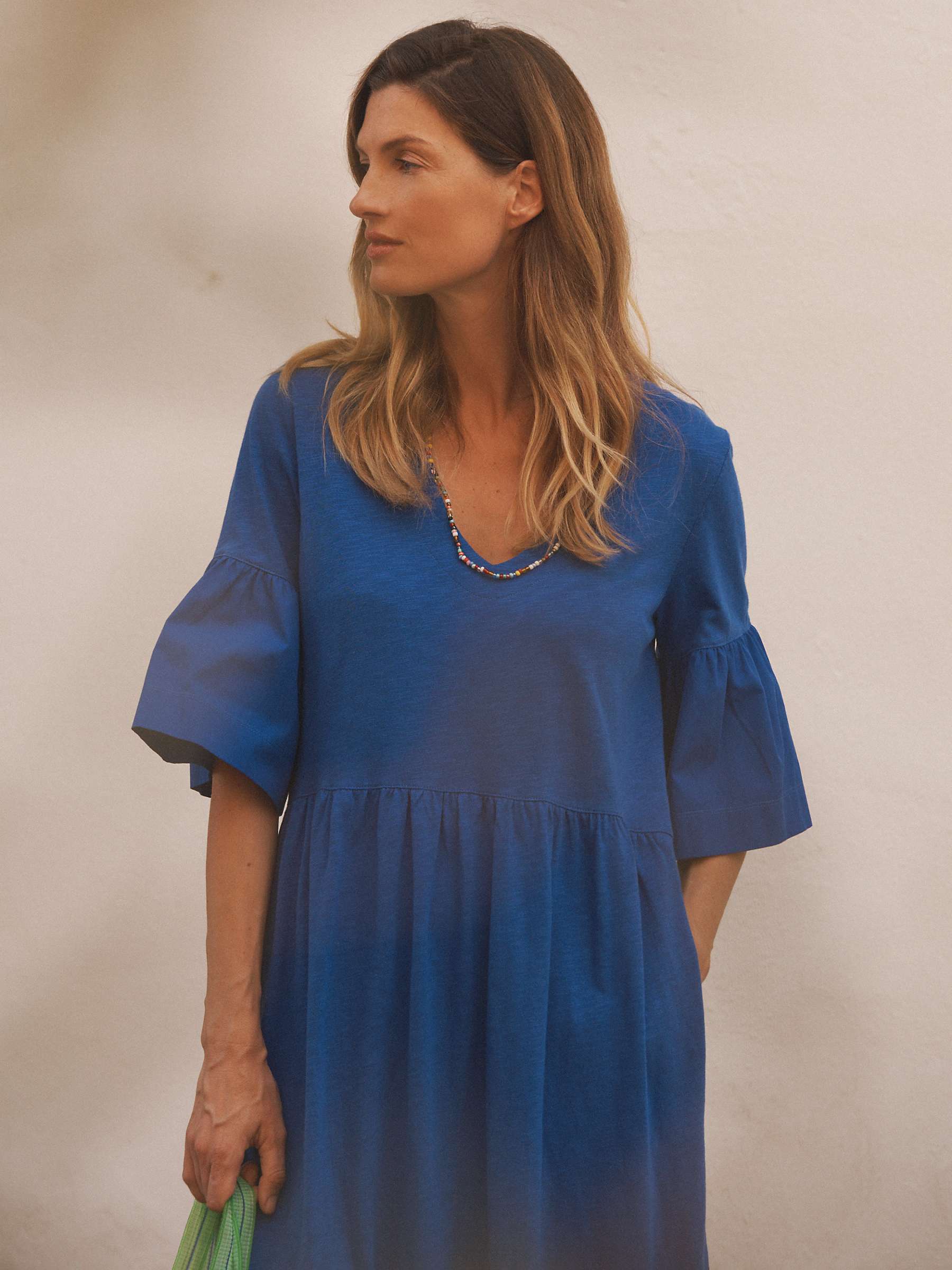 Buy NRBY Sabrina Cotton Midi Dress, Blue Online at johnlewis.com