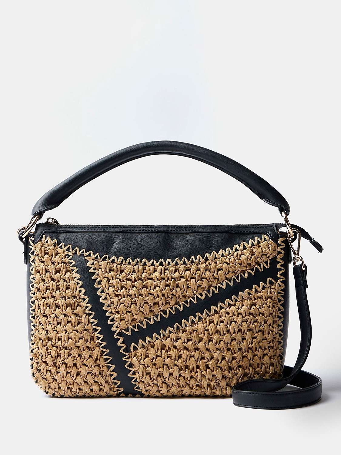 Buy Mint Velvet Woven Crossbody Bag, Black Online at johnlewis.com