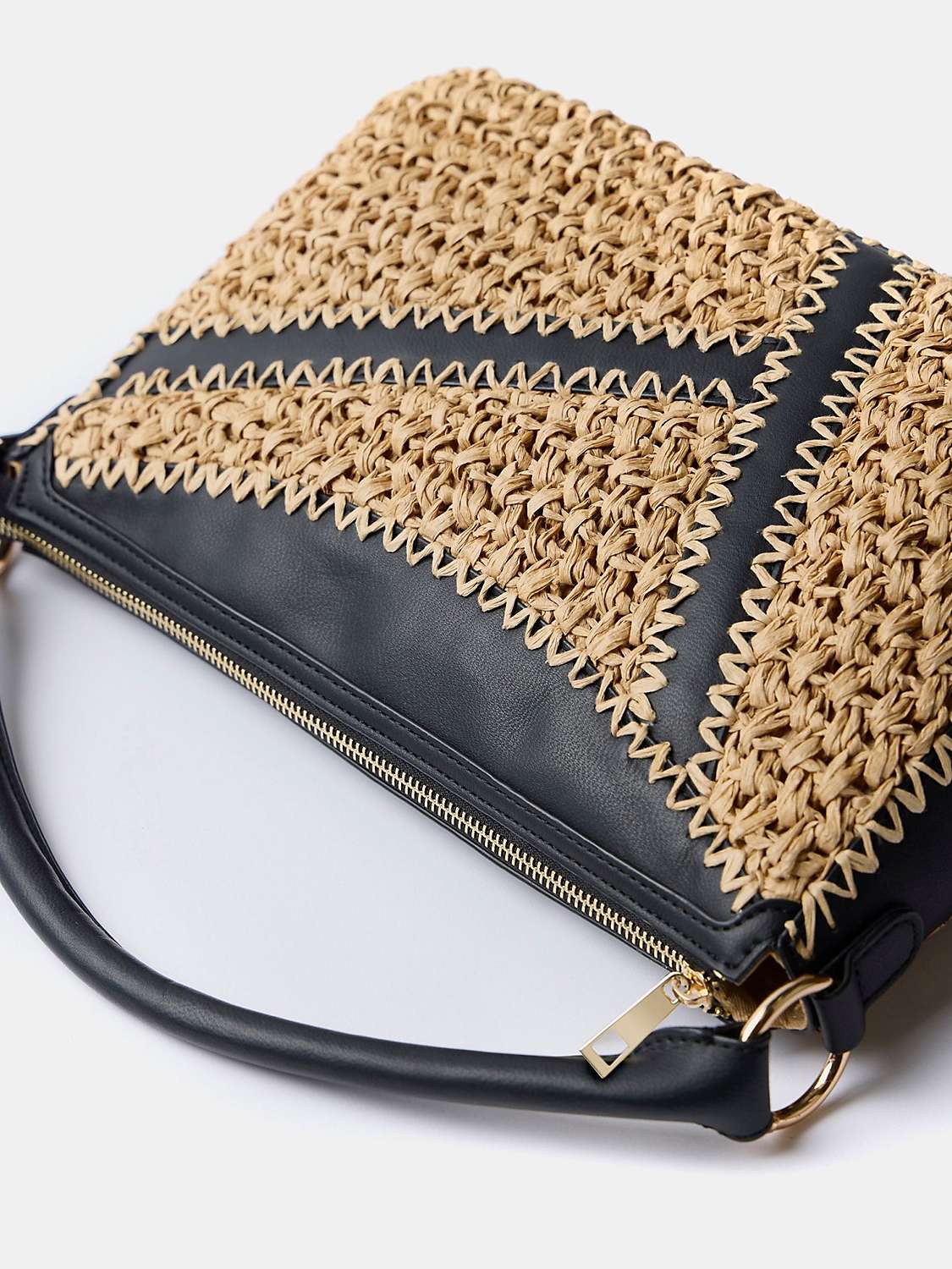 Buy Mint Velvet Woven Crossbody Bag, Black Online at johnlewis.com