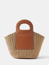 Mint Velvet Woven Basket Bag, Brown Tan