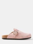 Mint Velvet Suede Buckled Clogs, Pink