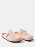 Mint Velvet Suede Buckled Clogs, Pink