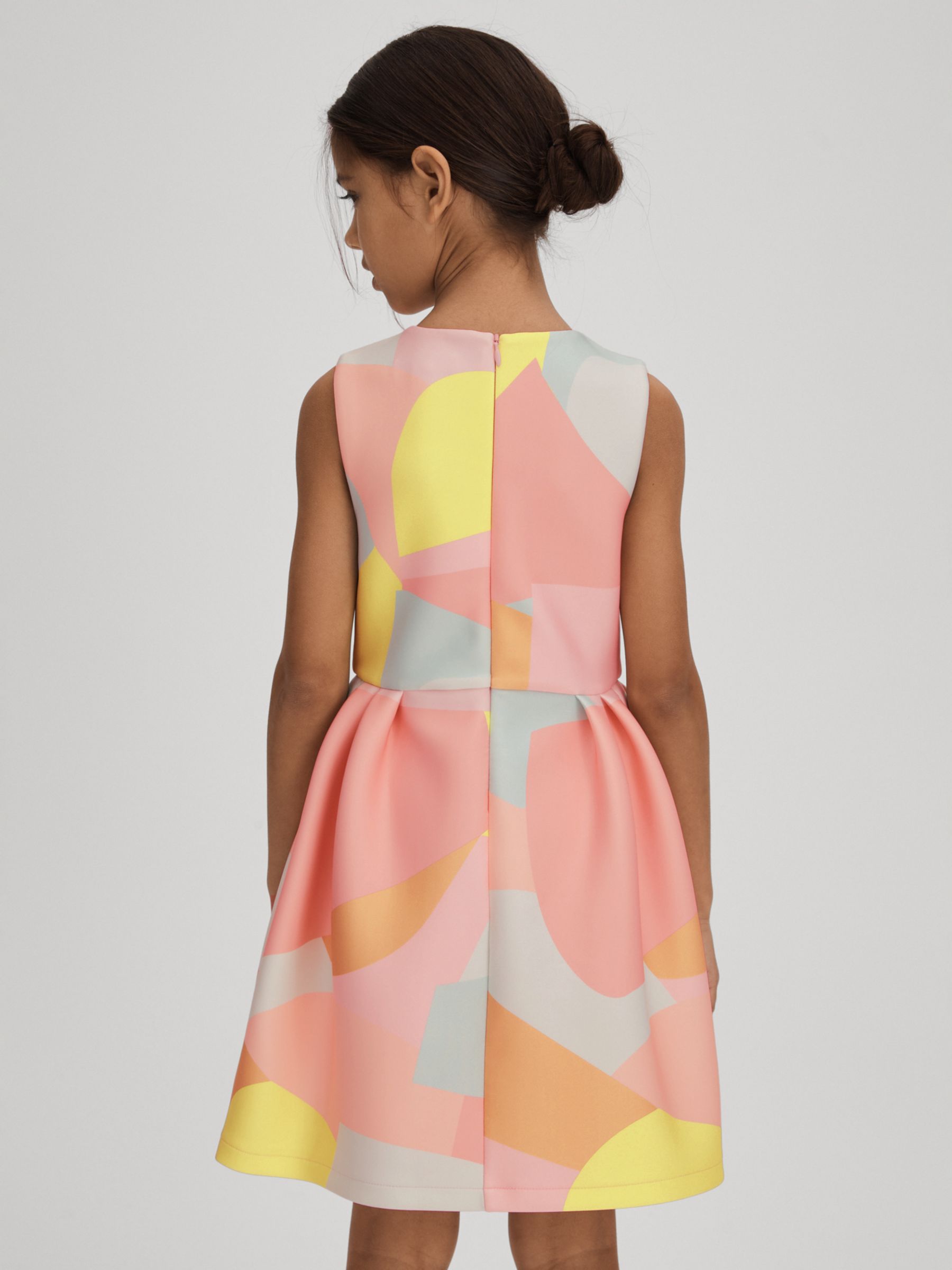 Buy Reiss Kids' Trinny Abstract Print Pleated Scuba Dress, Multi Online at johnlewis.com