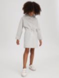 Reiss Kids' Rhonda Hooded Shellsuit Dress, Grey