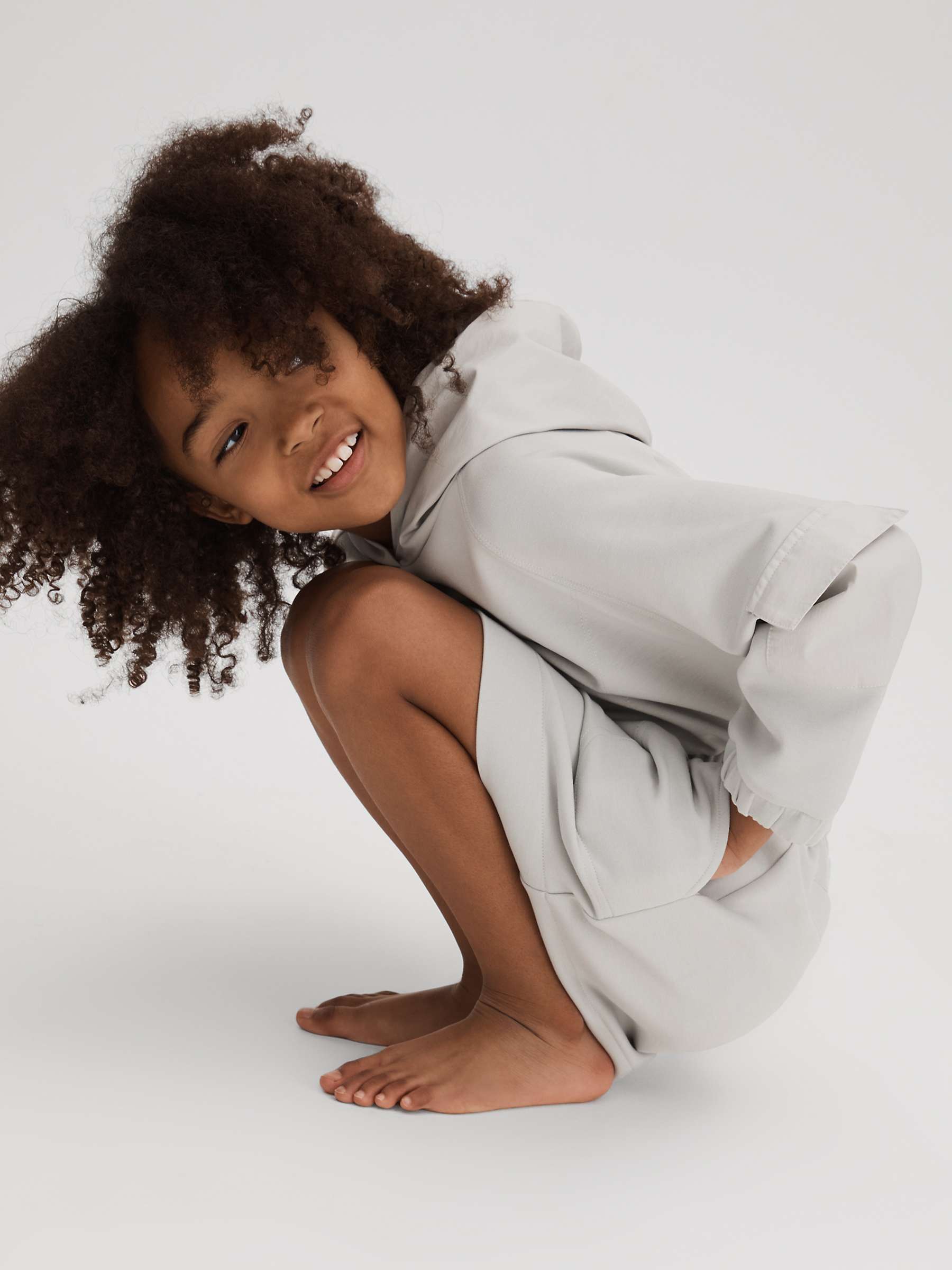Buy Reiss Kids' Rhonda Hooded Shellsuit Dress, Grey Online at johnlewis.com