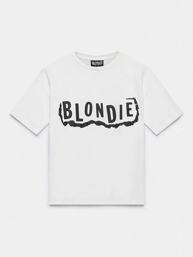 Mint Velvet Blondie Slogan T-Shirt, White/Black