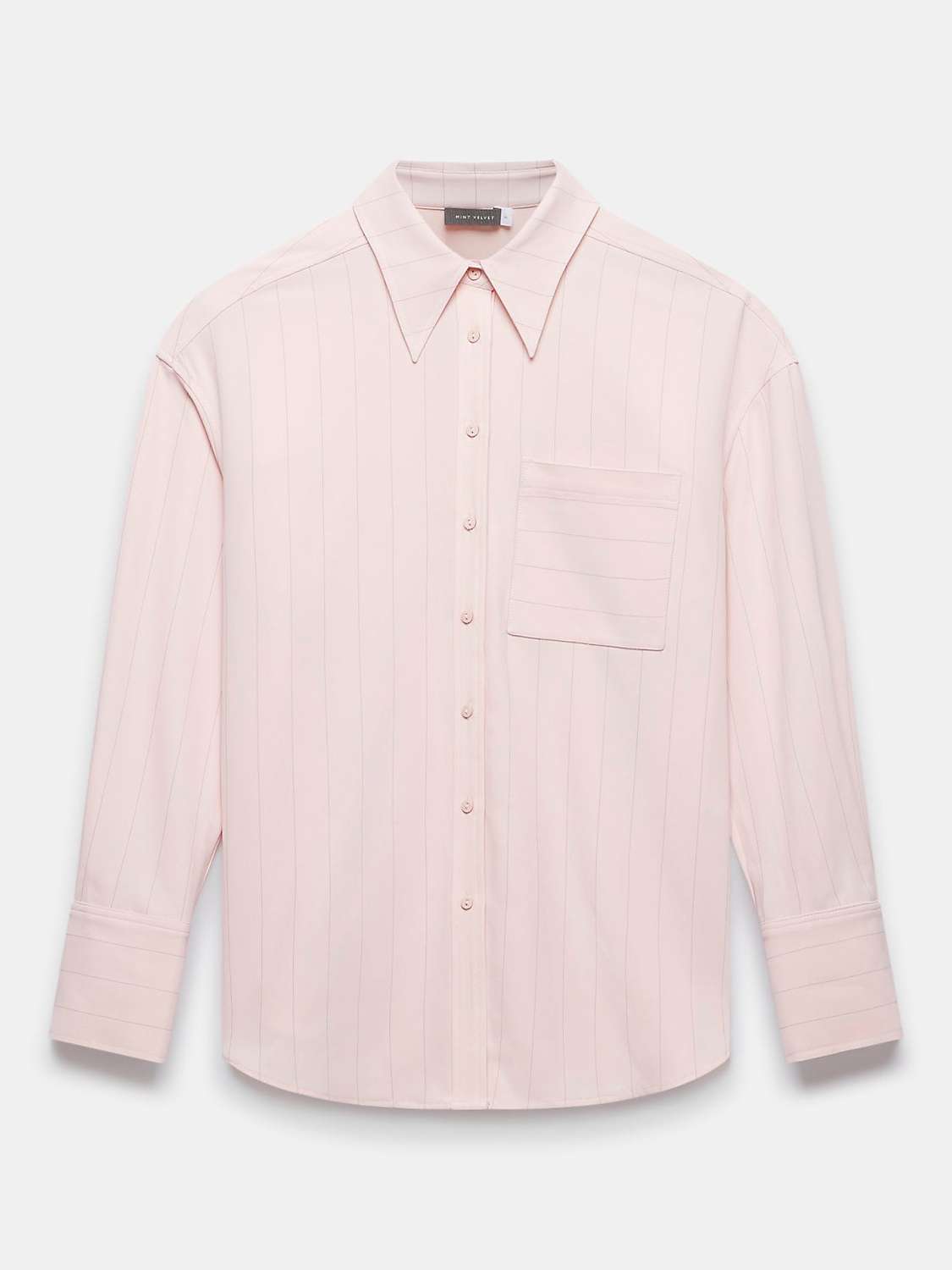 Buy Mint Velvet Oversized Pinstripe Shirt, Pink/Grey Online at johnlewis.com