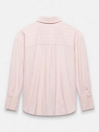 Mint Velvet Oversized Pinstripe Shirt, Pink/Grey
