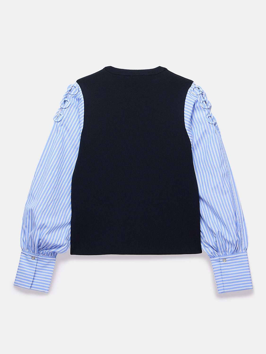 Buy Mint Velvet Shirt Detail Jumper, Navy Online at johnlewis.com