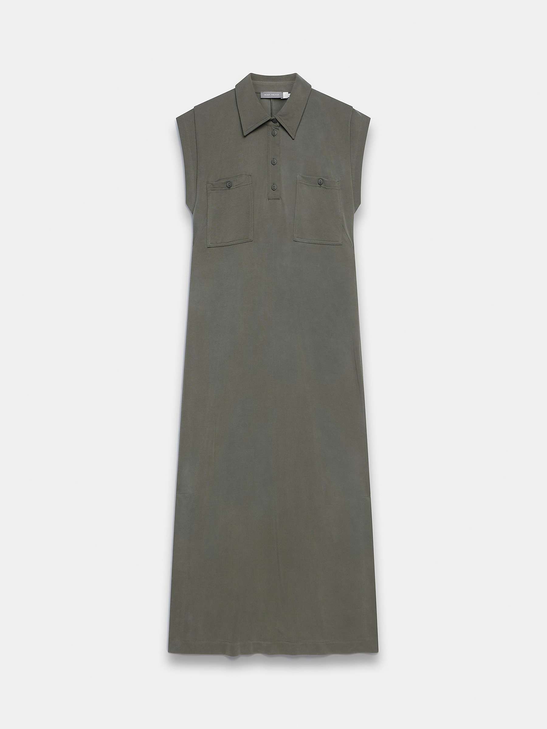 Buy Mint Velvet Polo Midi Dress, Khaki Online at johnlewis.com