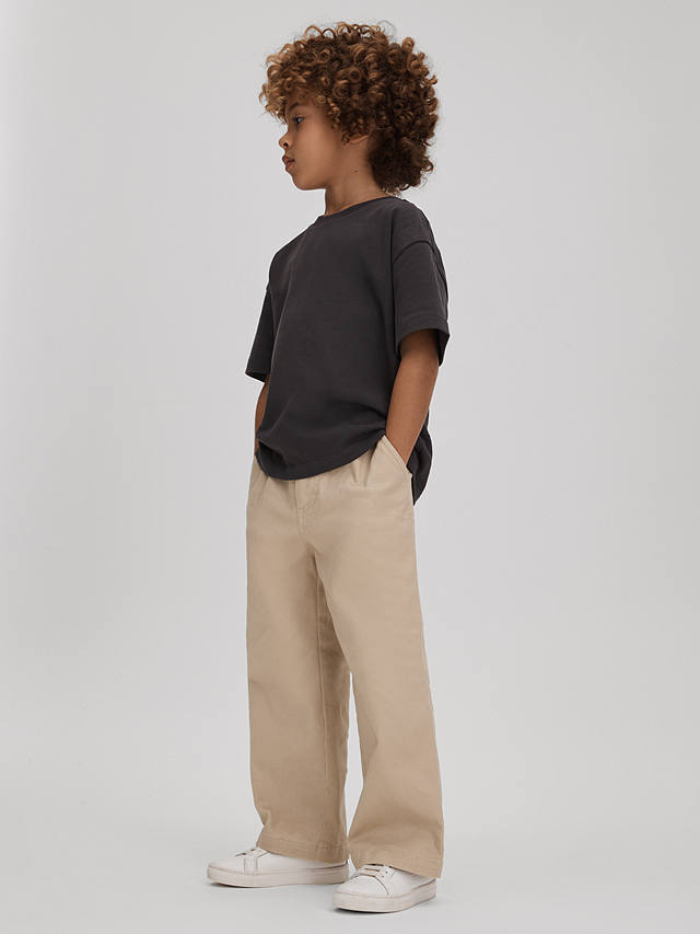 Reiss Kids' Colter Loose Fit Trousers, Stone