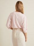 Phase Eight Tracy Check Textured Top, Pink, Pink