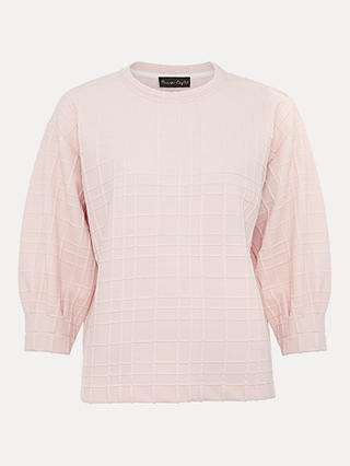 Phase Eight Tracy Check Textured Top, Pink