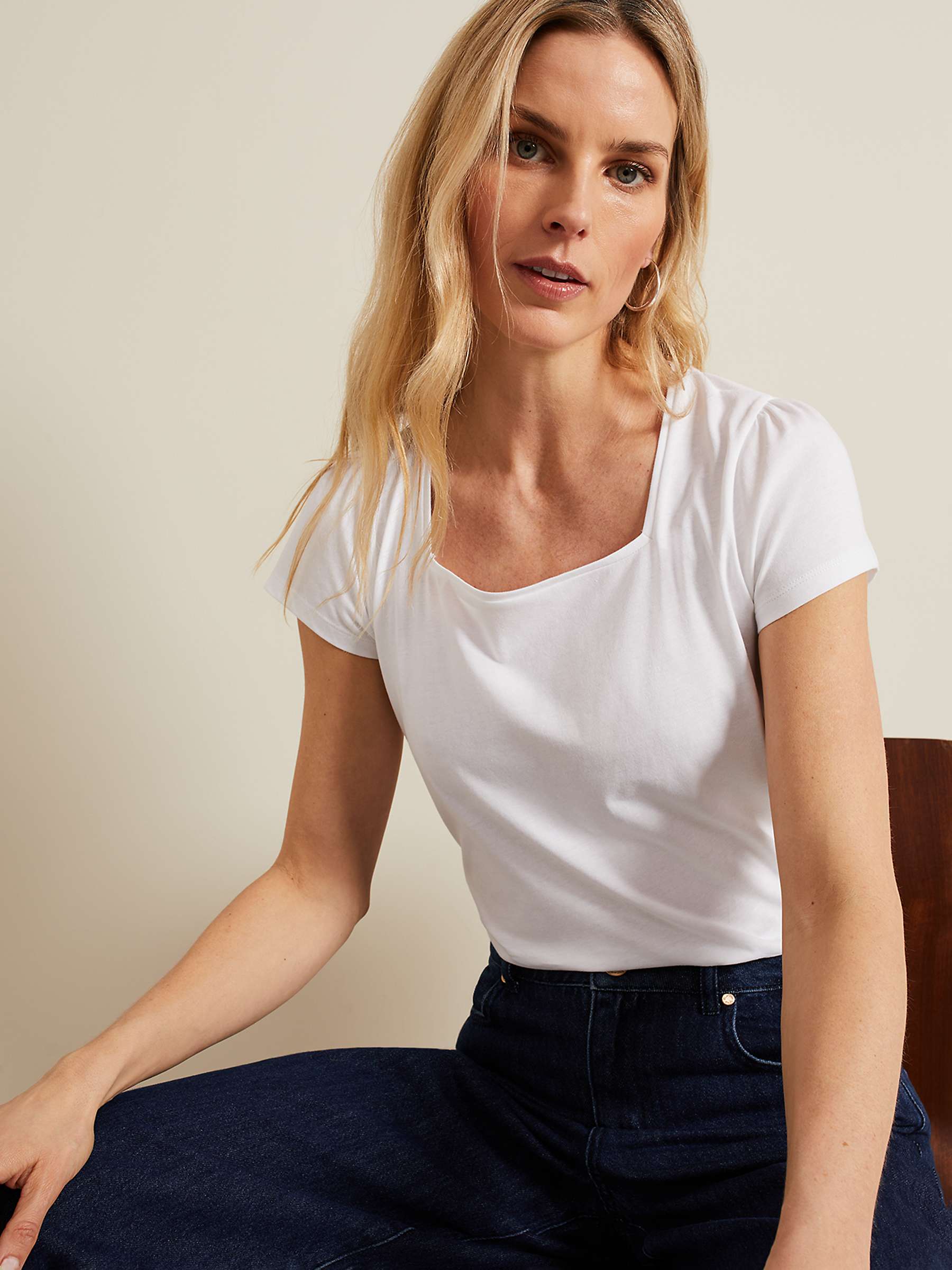 Buy Phase Eight Bella Cotton T-Shirt, White Online at johnlewis.com