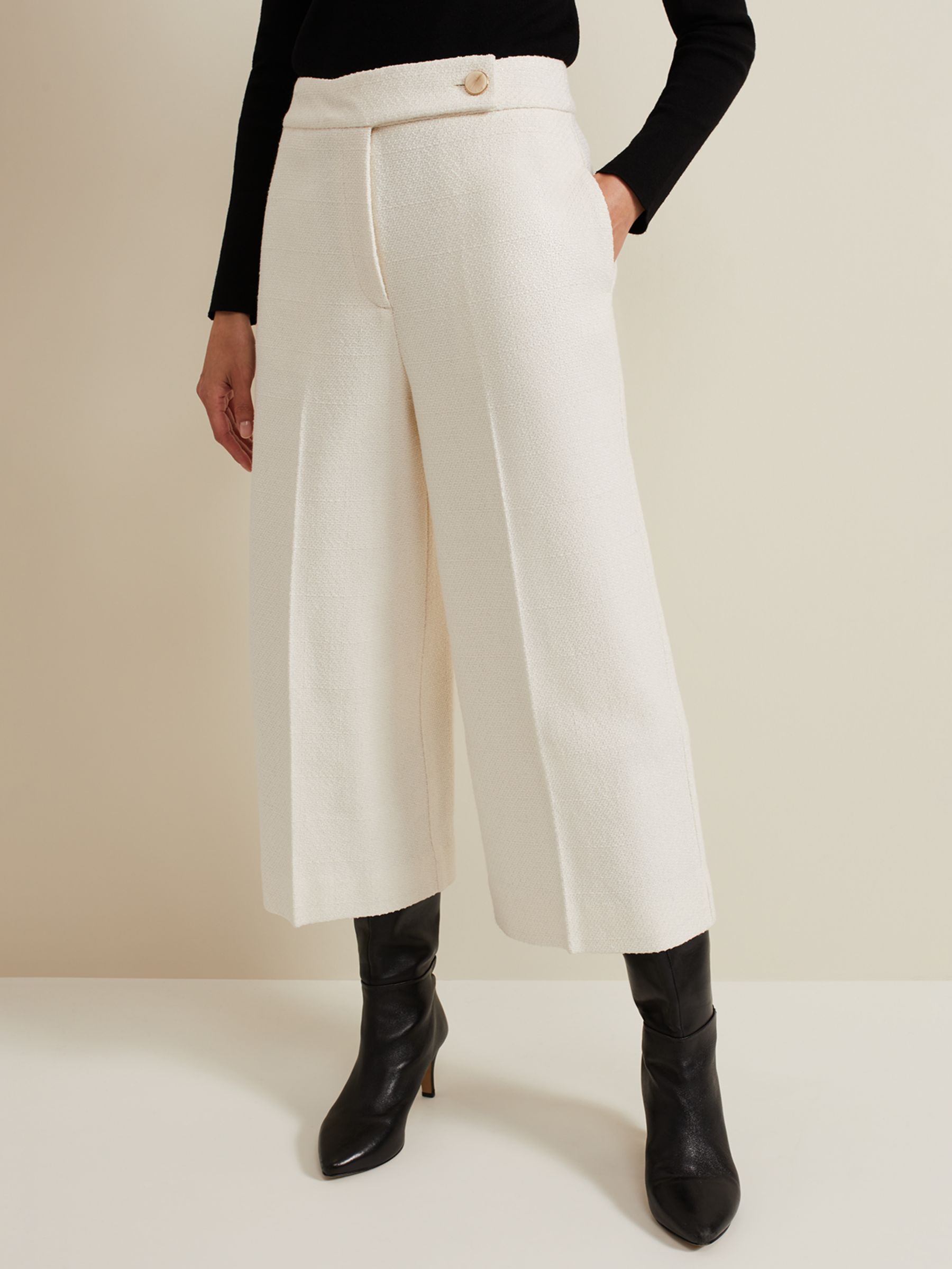 Buy Phase Eight Ripley Textured Culottes, Ivory Online at johnlewis.com