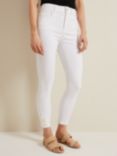 Phase Eight Joelle Button Detail Skinny Jeans, White
