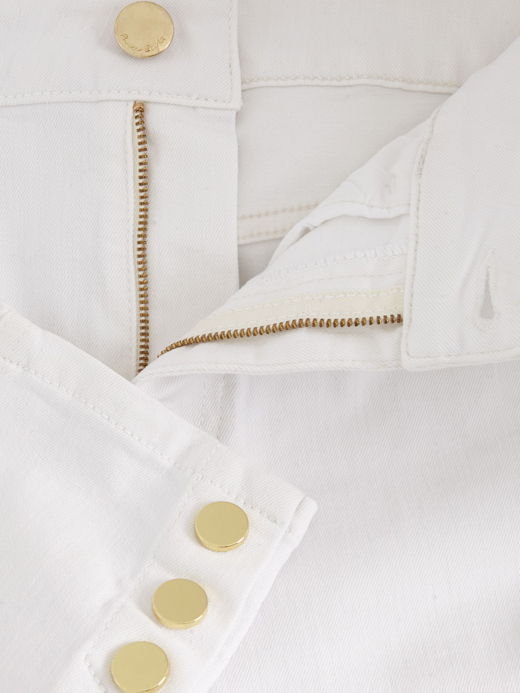 Phase Eight Joelle Button Detail Skinny Jeans, White, 12