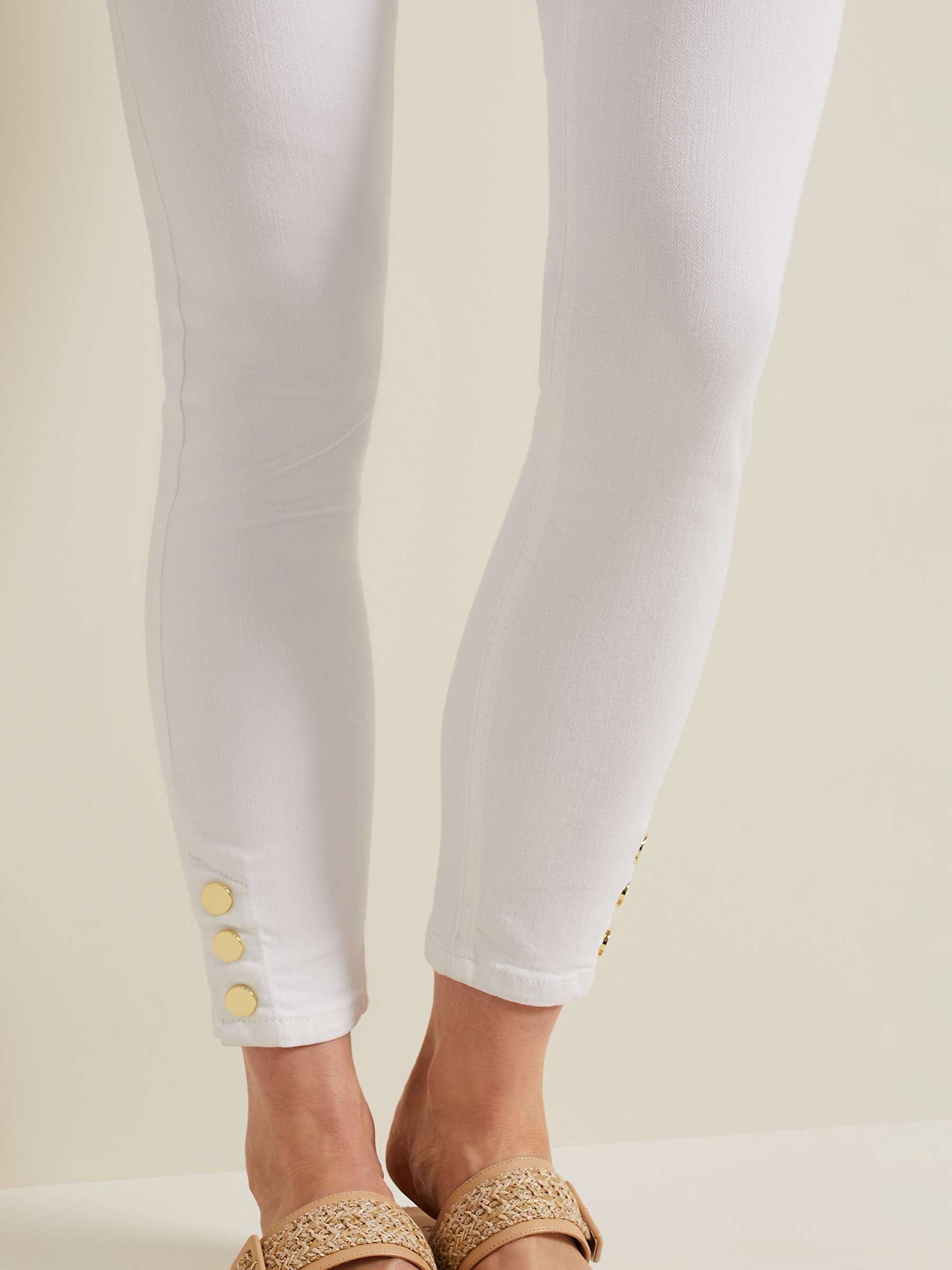 Buy Phase Eight Joelle Button Detail Skinny Jeans, White Online at johnlewis.com