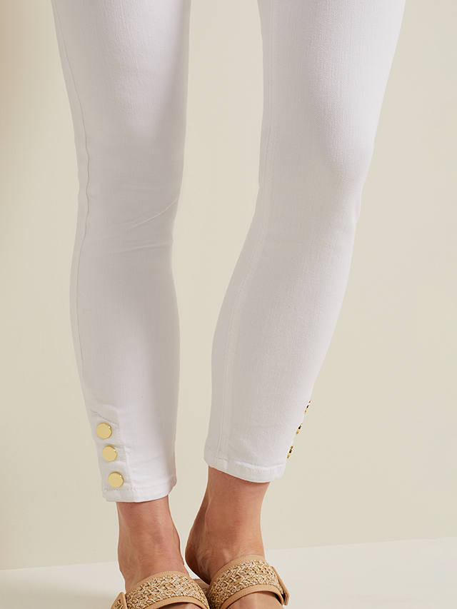 Phase Eight Joelle Button Detail Skinny Jeans, White