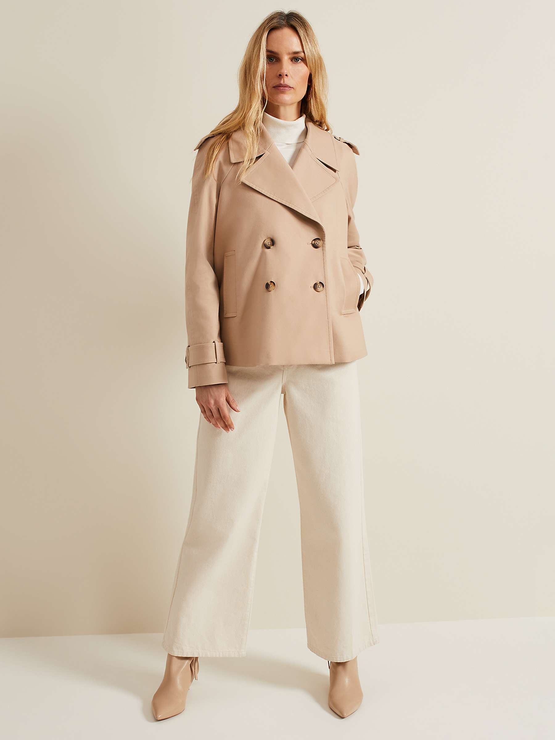 Buy Phase Eight Lola Cropped Trench Jacket, Camel Online at johnlewis.com