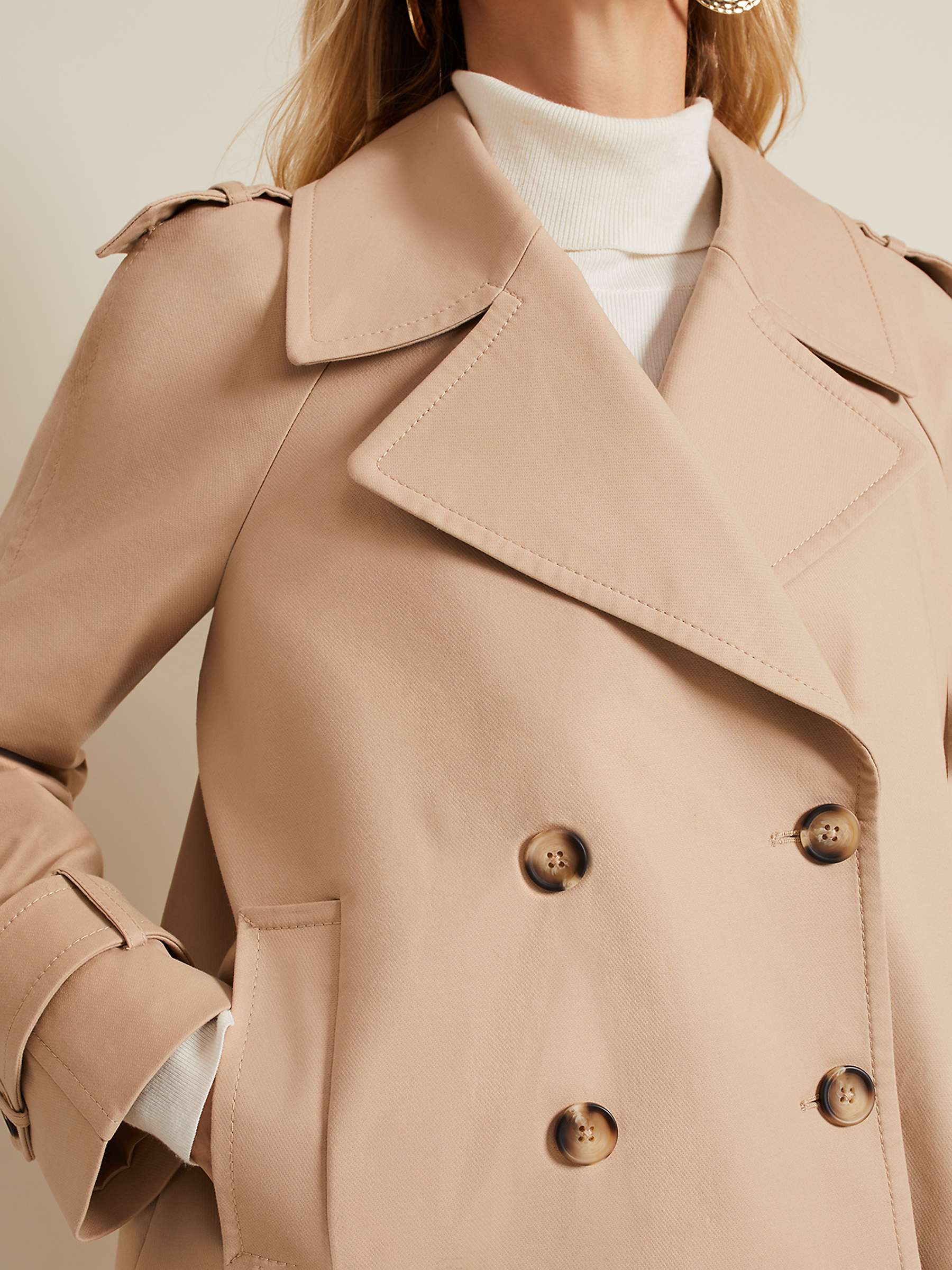 Buy Phase Eight Lola Cropped Trench Jacket, Camel Online at johnlewis.com
