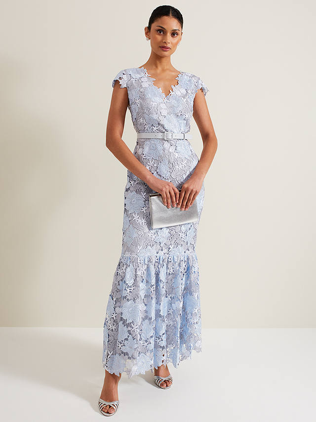 Phase Eight Collection 8 Blanche Embroidery Maxi Dress, Blue/Multi