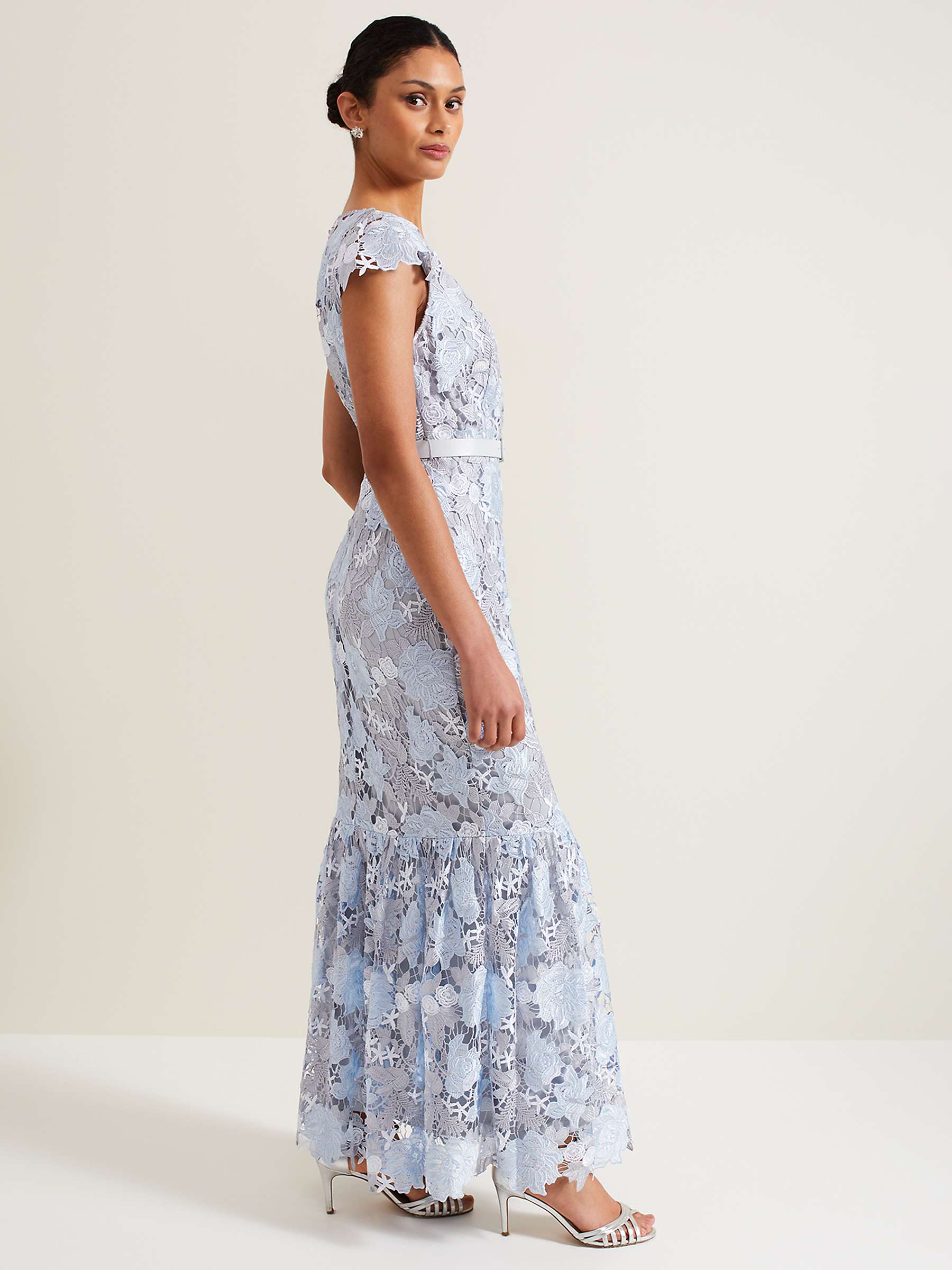 Buy Phase Eight Collection 8 Blanche Embroidery Maxi Dress, Blue/Multi Online at johnlewis.com
