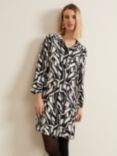Phase Eight Ruby Abstract Print Tunic Dress, Black/Cream