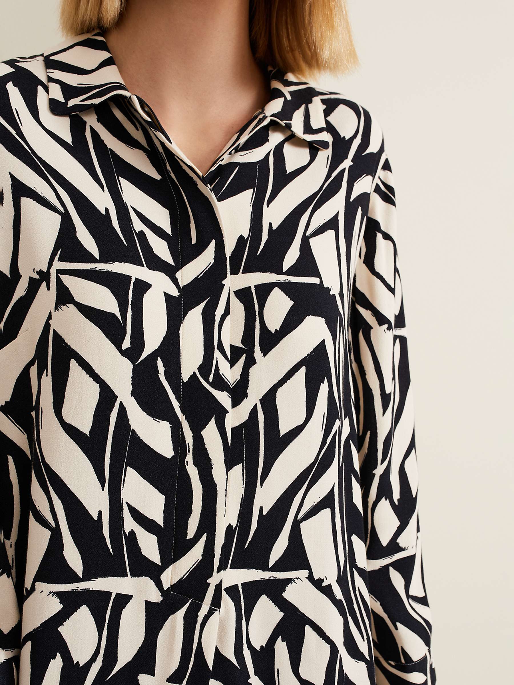 Buy Phase Eight Ruby Abstract Print Tunic Dress, Black/Cream Online at johnlewis.com