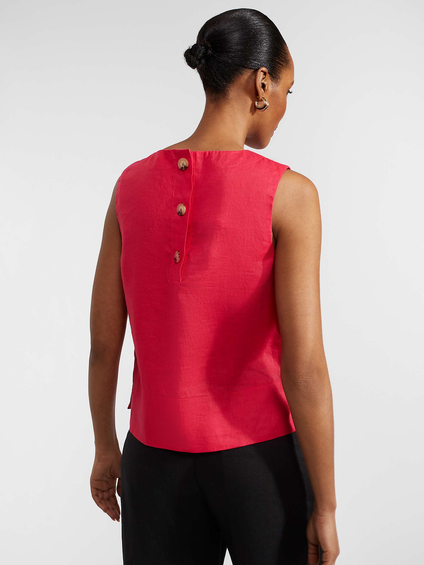 Buy Hobbs Malindi Linen Shell Top, Rouge Pink Online at johnlewis.com