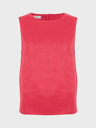 Hobbs Malindi Linen Shell Top, Rouge Pink